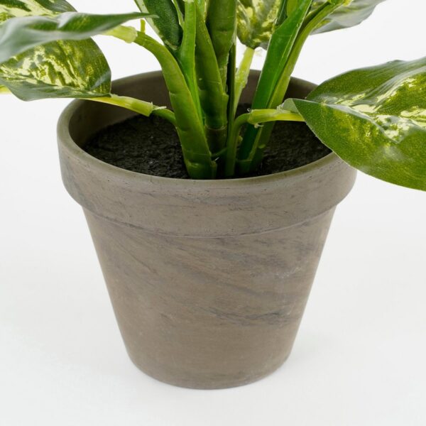 Dieffenbachia Kunstplant in Bloempot Stan - H40 x Ø30 cm - Groen - Afbeelding 4