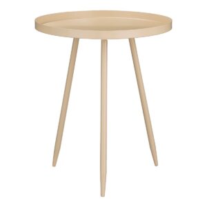 Flores Bijzettafel  H49 x Ø42 cm  Metaal  Beige De Flores bijzettafel is een chique bijzettafel en kan wel eens de eyecatcher van jouw interieur worden! Het bijzettafeltje is gemaakt van metaal en valt op door de mooie beige coating en stijlvolle poten. Zet hem naast de bank voor je kop koffie, of ga voor wat leuke decoraties. Het bijzettafeltje heeft een afmeting van H49 x Ø42 cm. Casa & Viventes Breedte: 42cm Hoogte: 49cm Lengte: 42cm Diameter: 42cm Gewicht: 2130g kleuren: Beige, Beige Materialen: Ijzer merk: Mica Decorations