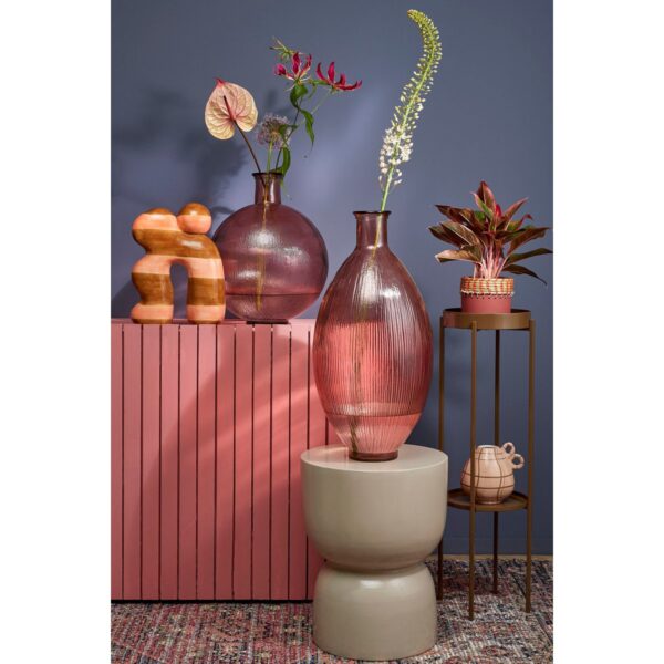Firenza Fles Vaas  H59 x Ø29 cm  Gerecycled Glas  Lichtroze - Afbeelding 5