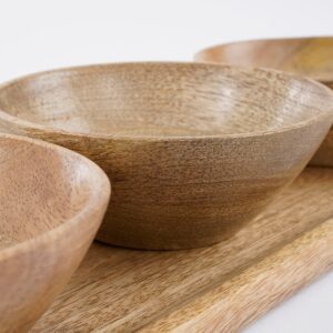 Alternative view of Tomar Schaaltjes en Dienblad - L35 x B12 x H5 cm - 100% FSC Mangohout - Lichtbruin