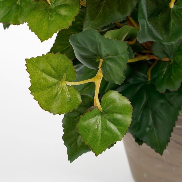 Begonia Kunstplant in Bloempot Stan  H37 x Ø36 cm  Donkerroze - Afbeelding 3