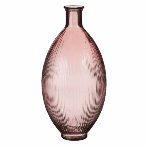 Firenza Fles Vaas H59 x Ø29 cm Gerecycled Glas Lichtroze Met de Firenza flesvaas voeg je meer kleur toe aan je interieur. Het glas heeft namelijk een prachtige, lichtroze kleur en is afgewerkt met een verticaal reliëf patroon. De fles vaas - afkomstig uit Spanje - is daarnaast gemaakt van 100% gerecycled glas. Door de smalle opening is de vaas erg geschikt voor enkele pluimen, kunstbloemen of siertakken. Of zet hem gewoon zo neer! De Firenza flesvazen van Mica Decorations zijn verkrijgbaar in verschillende kleuren en maten. Deze lichtroze vaas is 59 cm hoog en heeft een diameter van 29 cm. Ook stijlvol om te combineren met meerdere gekleurde vazen uit de Firenza  Casa & Viventes Breedte: 29cm Hoogte: 59cm Lengte: 29cm Diameter: 29cm Gewicht: 5600g kleuren: Roze, Roze Materialen: Gerecycled glas merk: Mica Decorations