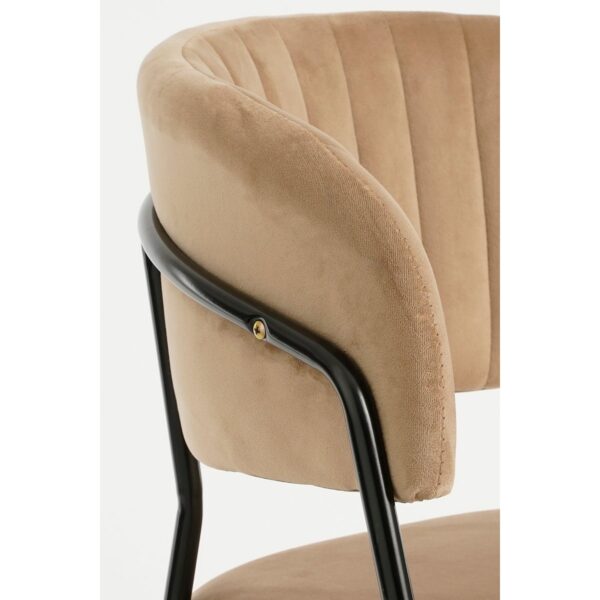 Moony Eetkamerstoel - Velvet - Beige - Afbeelding 2
