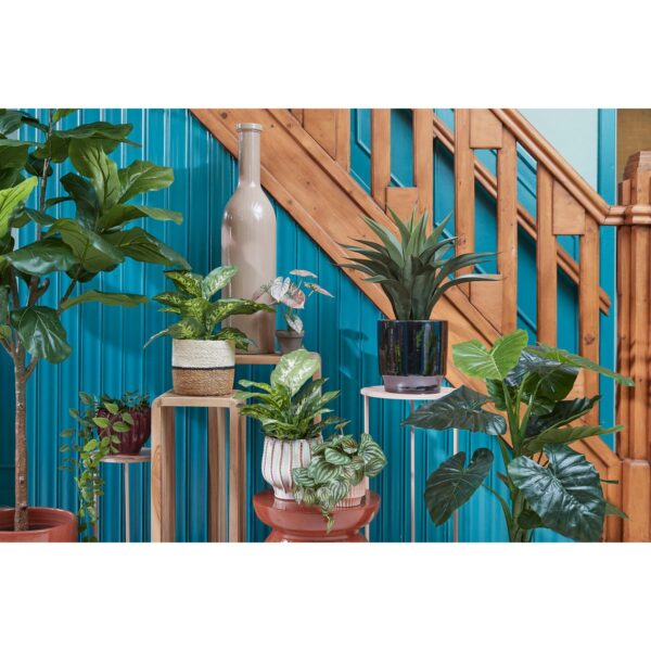 Dieffenbachia Kunstplant in Bloempot Stan - H40 x Ø30 cm - Groen - Afbeelding 7