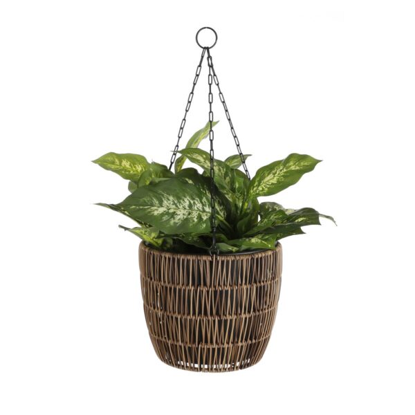 Dieffenbachia Kunstplant in Bloempot Stan - H40 x Ø30 cm - Groen - Afbeelding 5