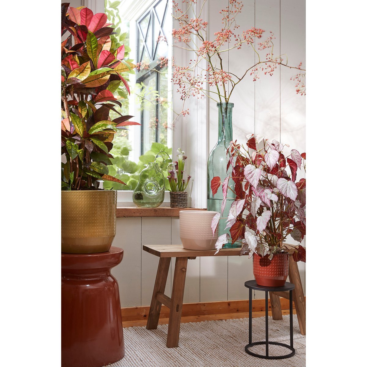 Bold Houten Bankje - L80 x B37 x H44 cm - Gerecycled Hout - Bruin - Afbeelding 6