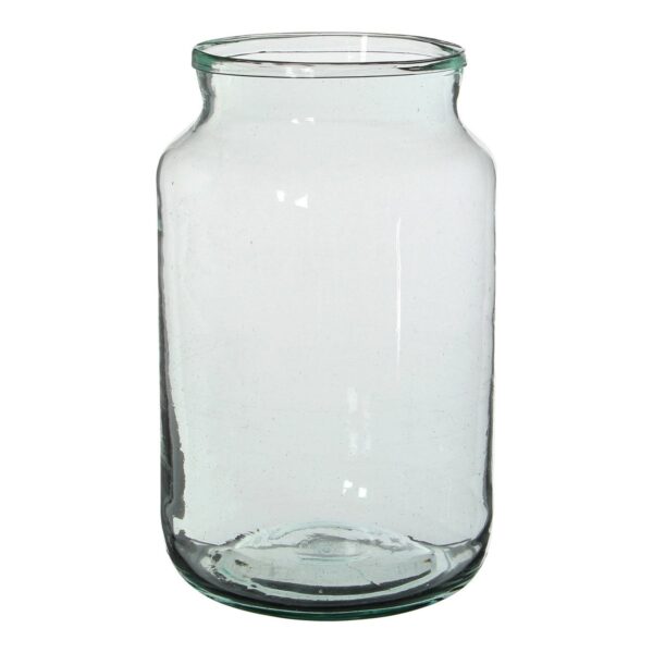 Vienne Vaas H30 x Ø18 cm Gerecycled Glas Transparant Vaas Vienne is mooi, praktisch en ook nog eens duurzaam. De transparante vaas wordt gemaakt in Roemenië, waar 100% gerecycled glas met de hand tot een mooie bloemenvaas wordt vervaardigd. Door het grote formaat en de brede, stevige opening is de vaas erg geschikt voor een grote bos bloemen, of vul de vaas met andere decoratie. De Vienne vazen zijn verkrijgbaar in verschillende afmetingen. Dit model is H30 x Ø18 cm. Combineer de vaas met andere producten uit de collectie en creëer een mooi geheel. Casa & Viventes Breedte: 18cm Hoogte: 30cm Lengte: 18cm Diameter: 18cm Gewicht: 1550g kleuren: Wit Materialen: Gerecycled glas merk: Mica Decorations