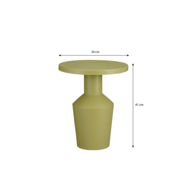 Feroza Bijzettafel - H41 x Ø34 cm - Metaal - Lichtgroen - Afbeelding 6
