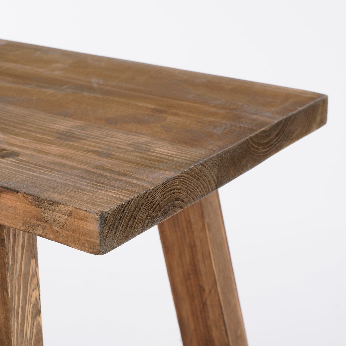 Bold Houten Bankje - L80 x B37 x H44 cm - Gerecycled Hout - Bruin - Afbeelding 2