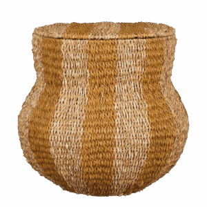 Tacoma Opbergmand met Deksel - H47 x Ø50 cm - Jute - Geel