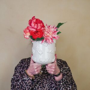 Alternative view of Pot 'FUCK' Keramiek Beige 17,5x17,5x17,5cm