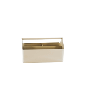 Opbergdoos Organizer metaal - Zand 30x17x17cm CASA & VIVENTES STIJL HET OP BABY! - Dit gekleurde metalen dienblad met 3 vakken is het stylingobject EN organizer van je dromen! Je kunt hem gebruiken als bureau-organizer met pennen en ander schrijfgerei. Ook op de eettafel staat het heel stijlvol met servetten, olijfolie en bestek. Er zijn nog veel meer mogelijkheden met deze handige en stijlvolle organizer. Belangrijke kenmerken: - Gemaakt van metaal - Met 3 compartimenten - Afmeting: 30x17x17cm Stylingtip: Alles wat je in deze metalen organizer stopt, zal geordend en stijlvol tegelijk zijn! Opbergdoos Organizer metaal - Zand 30x17x17cm merk: Housevitamin