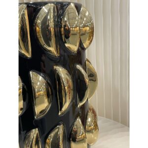 Alternative view of Gouden vaas met visschaalpatroon xl