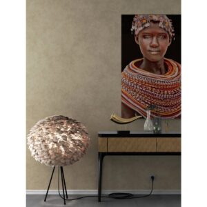 Alternative view of Gobelin geweven wandtapijt 80/120 Samburu Girl Zwart WH1765 Uitgerekt