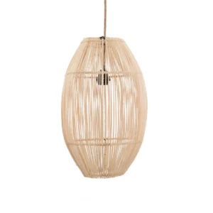 De Zuri-hanger - Naturel - M Deze cilindervormige lamp kan worden gebruikt als een hanger of als een vloerlamp. Het komt in drie maten, zodat ze gemakkelijk kunnen worden gegroepeerd voor die extra wow-factor. Het ontwerp in Rotan creëert gezellige strepen van licht door uw woonkamer, keuken of zelfs overdekte buitenruimte. Deze lampschaduw heeft geen elektrische bedrading of pluggen. We verkopen deze fittingen apart, zowel plafond gemonteerd als met plug. Zoek naar een fitting in onze winkel en selecteren de gewenste look en het type. Casa & Viventes Breedte: 30cm Hoogte: 48cm Lengte: 30cm Gewicht: 650g Materialen: Rotan, Rotan merk: Bazar Bizar Living