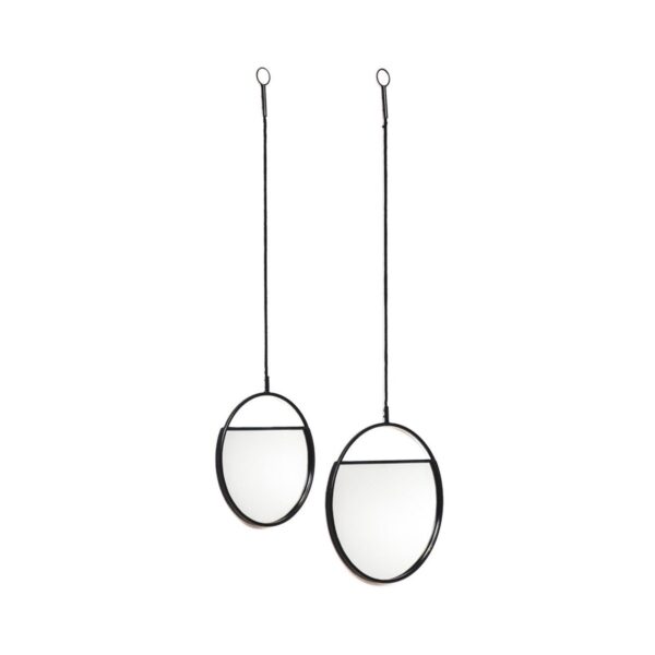 Mirror  Round Wall Mirrors  Metal  Black S2 25x90 & 30x100 Spiegel - Afbeelding 2