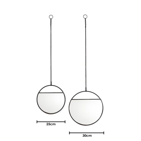 Mirror  Round Wall Mirrors  Metal  Black S2 25x90 & 30x100 Spiegel - Afbeelding 5