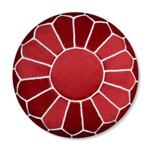 Alternative view of Fluwelen poef  rood en wit