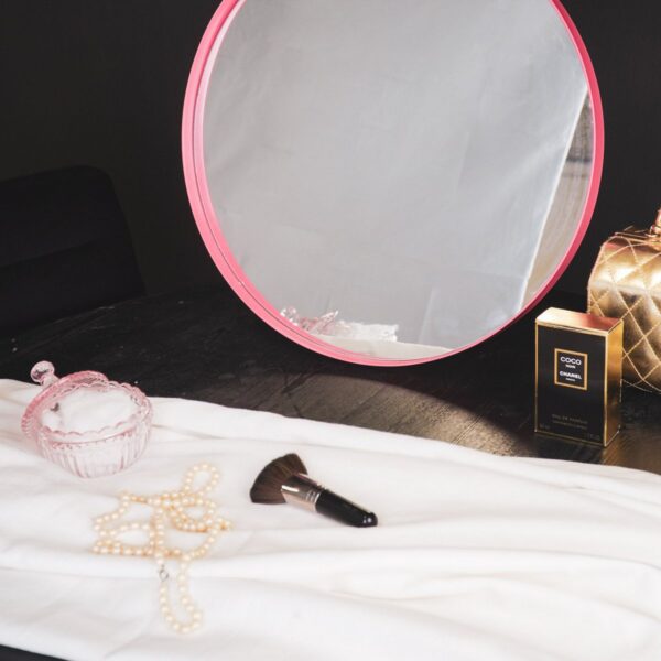 Mirror  wandspiegel rond  metaal  roze  Ø60cm - Afbeelding 3