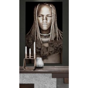 Alternative view of Gobelin geweven wandtapijt 75/125 Himba Girl Namibië WH1871 Uitgerekt