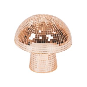 Ornament Disco Mushroom Glass Rose Gold 14x14x14cm Laten we paddenstoelen laten groeien - Disco verschijnt in het interieur en we omarmen deze disco -trend! Disco -glitters zijn tegenwoordig niet alleen voor clubs en zijn bedoeld om ergens te schitteren. Deze disco -paddestoel voegt glitter toe aan je interieur en creëert een feest voor jou! Belangrijke kenmerken:- Gemaakt van keramiek en glasafmetingen: 14x14x14cm Styling Tip: Plaats de paddestoel op een stapel boeken om de paddenstoel echt in de schijnwerpers te geven. merk: Housevitamin Ornament Disco Mushroom Glass Rose Gold 14x14x14cm