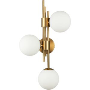Ann Wandlamp White Gold De Ann White Gold is een moderne ontwerp wandlamp die een statement maakt en alle aandacht trekt. Deze wandlamp is gemaakt van robuuste messing die een satijnen afwerking heeft. De witte glazen kelken geven een warm en mooi verlichting aan elk kamer. Als je opzoek bent naar een hotel chique elegante toevoeging aan je kamer, dan is dit zeker iets voor jou! De Ann Wandlamp White Gold is de perfecte middelpunt in elke kamer. Lamp is voorzien van een G9 fitting en wordt geleverd met LED lampen zodat deze gelijk in gebruik genomen kan worden. CASA & VIVENTES Ann Wandlamp White Gold Afmeting: Lengte: 26 cm Breedte: 16 cm Hoogte: 49 cm kleuren: Goud, Wit Materialen: Glas, Massief goud, Metaal, Satin merk: Luxury Living B.V.