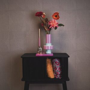 Alternative view of Vaas  Streep  Keramiek  Mintgroen/Neon Roze 14x14x26 cm