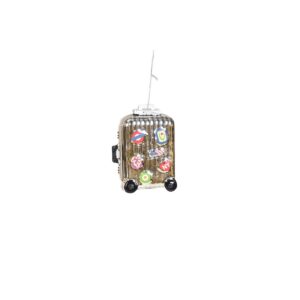 Kersthanger Koffer Glas Zilver 8x4x11,5cm ORIGINELE KERST ORNAMENTEN - Uw Kerstmis zal niet compleet zijn zonder grappige kerstversiering. Met deze set van 2 glazen koffertjes kerstballen ga je de hele wereld rond! Belangrijke kenmerken:- Gemaakt van glas- Set van 2 glazen kerstornamenten- Afmeting: 8x4x11,5cmStylingadvies: Je kunt de koffer-kersthangers ook boven je tafel of aan een staande tak hangen. merk: Housevitamine CASA & VIVENTES