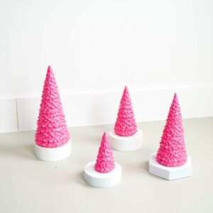 Alternative view of Ornament - Kerstboom - Keramiek - Neon Roze - 5x5x11cm