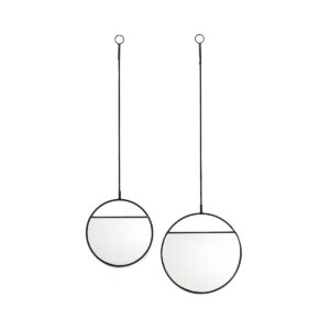 Mirror Round Wall Mirrors Metal Black S2 25x90 & 30x100 Spiegel SPIEGEL SPIEGEL AAN DE MUUR - Maak kennis met de tweeling! Kijk ernaar en geef jezelf een grote glimlach! Belangrijke kenmerken: - Gemaakt van metaal met touw - Set van 2 in verschillende maten - Kleur: zwart - Maten: 25x90 & 30x100 cmStylingtip: Hang ze gewoon samen op en het kan niet fout gaan met deze set van 2 metalen wandspiegels CASA & VIVENTES Mirror Round Wall Mirrors Metal Black S2 25x90 & 30x100 Spiegel kleuren: Zwart Materialen: Metaal merk: Housevitamin