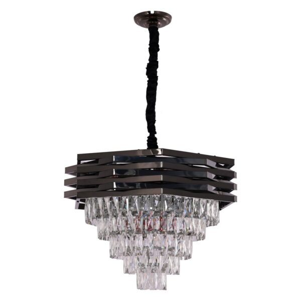 Hanglamp Crystal Black 60cm Laat je ruimte stralen met de Hanglamp Crystal Black van 60cm. Deze opvallende plafondlamp is afgewerkt met een stijlvol zwart metalen frame en een cascade van glazen hangers. Met 12 E14 lichtpunten is deze lamp ideaal voor grotere ruimtes die wel wat drama en elegantie kunnen gebruiken. Een perfecte mix van modern design en klassieke luxe. Kenmerken: Afmeting: 60 cm diameter Kleur: Zwart met glazen details Lichtbron: 12x E14 Geschikt voor ruime interieurs Luxe afwerking met kristal-effect Voordelen: Eyecatcher met karakter Sfeervolle verlichting voor grote ruimtes Combineert met diverse woonstijlen CASA & VIVENTES Hanglamp Crystal Black 60cm Gewicht: 10300.00g merk: Luxury Living B.V.