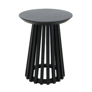 Zijtafel  - bijzettafel - bloementafel - kruk Deze ronde bijzettafel in modern design overtuigt niet alleen door zijn extravagante designframe, maar is ook een praktische hulp en biedt extra opbergruimte, bijvoorbeeld op de bank, in de leeshoek of naast het bureau. Er zijn geen grenzen aan de creativiteit en veelzijdigheid van de locatie. Het blad en frame van Hevea-hout en houtfineer zijn beschermd met een lak, zodat u bijzonder lang van uw meubelstuk kunt genieten. De bijzettafel kan ook gebruikt worden als bloemenzuil of kruk. Een praktische 3-in-1 oplossing voor elke woonruimte. Tafelblad en frame gelakt, blad met Zwitserse rand, CASA & VIVENTES draagvermogen: 100 KG. Breedte: 40cm Hoogte: 50cm Lengte: 40cm Gewicht: 7g kleuren: Zwart, Zwart Materialen: Hout, Hout merk: SIT Möbel Im- und Export