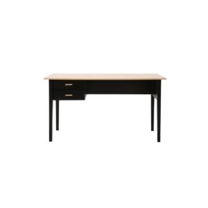 Schrijftafel bureau Dit  zwarte bureau met 2 laden ziet er bijzonder chic uit vanwege de combinatie met een licht schrijfoppervlak. De smalle houten benen geven het een luchtige flair en laten het er niet te solide uitzien, zelfs niet in kleine kamers. Casa & Viventes Breedte: 140cm Hoogte: 75cm Lengte: 60cm Inhoud: 0.1L Gewicht: 27000.00g kleuren: Bruin, Zwart Materialen: Mdf, Hout merk: SIT Möbel Im- und Export