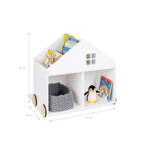 Alternative view of Kinderboekenplank op wieltjes 'Hus', wit