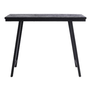 De Herringbone Hoge Tafel - Zwart - 140 cm Deze hoogwaardige tafel is gemaakt van teakhout (in een zeer elegant visgraatpatroon) en zwart ijzer. De tafel is inklapbaar en heeft de ideale hoogte voor een gezellig samenzijn buiten, of als prachtig decoratiestuk in huis. Ook verkrijgbaar in naturel. CASA & VIVENTES De Herringbone Hoge Tafel - Zwart - 140 cm Breedte: 60cm Hoogte: 103cm Lengte: 140cm Gewicht: 28700.00g kleuren: Zwart merk: Bazar Bizar Living