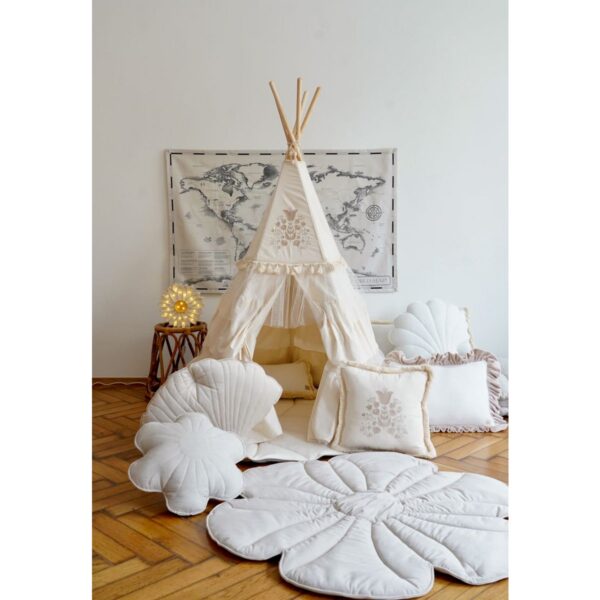 Tipi "Boho" met franjes en matset - Afbeelding 12