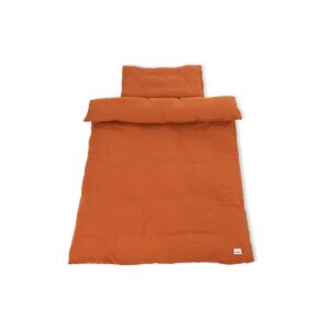 Mousseline dekbedovertrekset voor ledikant, rood, 2-delig • Effen, roestrood • 2-delige set met dekbedovertrek en kussensloop • Dekbedovertrek 100 x 135 cm, kussensloop 60 x 40 cm, met hotelsluiting • Stof 100 % katoen • Wasbaar op 60 graden • Volgens de strikte STANDARD 100 van OEKO-TEX® Casa & Viventes Breedte: 100cm Hoogte: 10cm Lengte: 40cm Materialen: Hout, Katoen merk: Pinolino Kinderträume