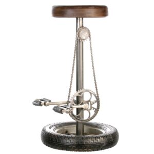 Alternative view of Barkruk "Wheel" antiek zwart H.76cm