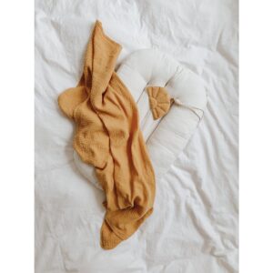 Alternative view of Mousseline baby swaddle deken "Ochre"