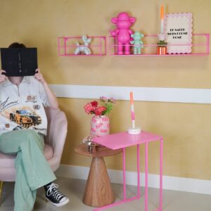 Alternative view of Bijzettafel - metaal - roze - 45x30x60cm