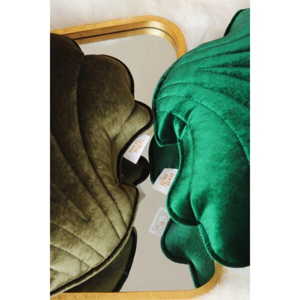 Fluwelen schelpkussen 'Emerald Pearl' - Afbeelding 3