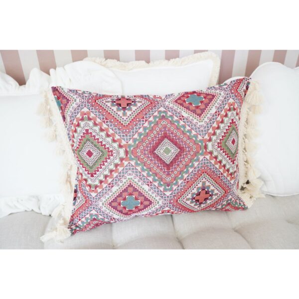 Decoratief kussen "Roze boho-stijl" met franjes - Afbeelding 14