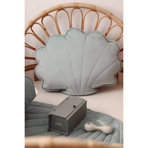 Fluwelen schelpkussen 'Powder Mint' - Afbeelding 5