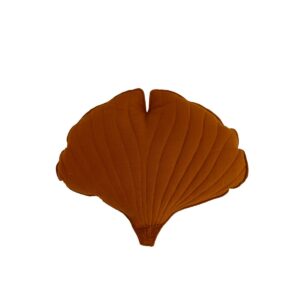 Alternative view of "Caramel" linnen Ginkgo bladkussen