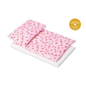 Alternative view of Beddengoedset voor poppenbedjes 'Herzchen', roze, 3 delig