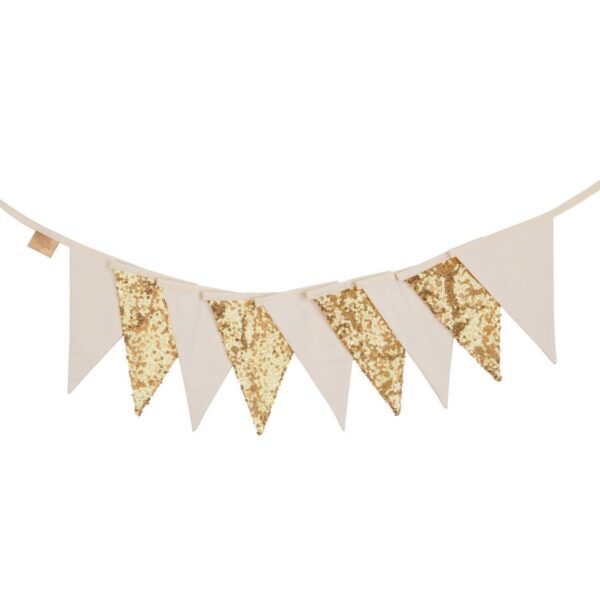 "Goud en Beige" pailletten slinger - Afbeelding 2
