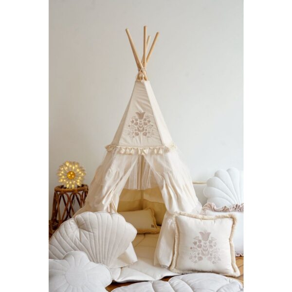 Tipi "Boho" met franjes en matset - Afbeelding 2