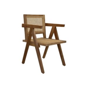 Eetkamerstoel-56x52x83-Naturel-Rotan/Teak Geniet van een heerlijke maaltijd in deze eetkamerstoel ! De stevige stoel is gemaakt van Teak. De armleuningen van de Stoel zorgen voor een mooie uitstraling, maar Ook voor extra zitcomfort. Het zitvlak en de rugleuning zijn gemaakt van Rotan, Wat Zorgt voor een Boheemse look. Zithoogte: 44 cm Zitbreedte: 46 cm Zitdiepte: 45,5 cm Rughoogte: 42 cm Rugbreedte: 46 cm Maximaal BelastBaar Gewicht: 100 kg: 100 kg: 100 kg: 100 kg: 100 kg: Casa & Viventes Breedte: 52cm Hoogte: 83cm Lengte: 56cm Inhoud: 0.2417L Gewicht: 8g Materialen: Rotan merk: HSM Collection