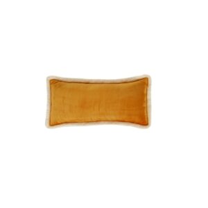 Alternative view of "Mosterd" zachte fluwelen bolster met franje
