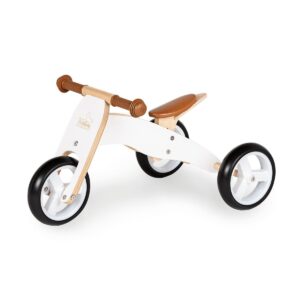 Mini driewieler 'Charlie', wit/naturel • Massief hout: berken, blank en wit gelakt • Eenvoudige ombouw naar trike, chopper of loopfiets • L 66 cm, B 41 cm resp. 33 cm (als loopfiets), H 37 cm • Kunststof banden • Zadel verstelbaar in 6 standen van 23 cm tot 25 cm en 27 cm (als driewieler en chopper) en 26 cm tot 28 cm en 30 cm (als driewieler en loopfiets) • Aanbevolen voor kinderen ouder dan 1 ½ jaar Breedte: 33cm Hoogte: 37cm Lengte: 66cm Gewicht: 2g kleuren: Wit Materialen: Hout, Hout, Plastic merk: Pinolino Kinderträume